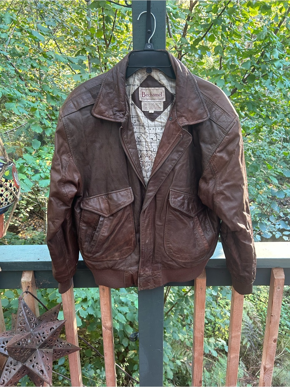 Bechamel Dark Brown Leather Bomber Jacket